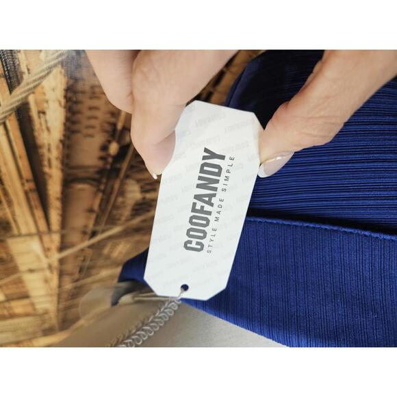 Nwt Coofandy Men's Stretchy Blue Long Sleeve Size L 800-1 - Picture 7 of 7